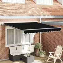 Ištraukiama markizė Juoda 350 x 250 cm Audinys ir aliuminis