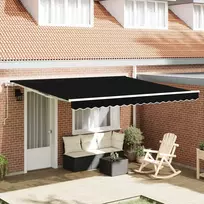 Ištraukiama markizė Juoda 400 × 350 cm Audinys ir aliuminis