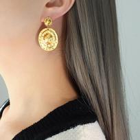Hot Selling Straw Hat Texture Hoop Earrings Popular Stainless Steel Earrings TRENDY