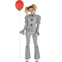 Halloween Movie Clown Female Pennywise Cosplay Costume Wig Genderswap Horror Scary Horror Dress up Carnival Party Outfit S pilka spalva