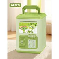 Unlock Key Piggy Bank Toys ATM Money Box for Kids, Musics and Lights Large Capacity Gifts Battery not include žalia