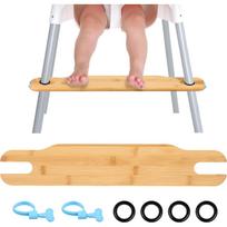 Bamboo Highchair Footrest Adjustable Height Baby Highchair Foot Pedal Replacement with Rubber Ring and Fixing Ring for Foot Support 1PCS