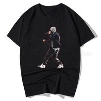 Rapper Eminem Graphic Print T Shirt Vintage Fashion Casual Crew Neck Short Sleeve  T Shirt Women XL