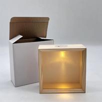 3D Wood Led Shadow Box Frame Night Light Soft Light Display Case Double sided Transparent Photo Frame For Home Decoration smėlis