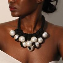Exaggerated Large Pearls Necklace Luxurious Statement Necklace Women's Weaving Necklace  Daily Wear juoda