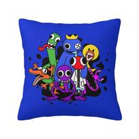 Custom Rainbows Friend Hug It Out-Video Game Pillow Covers Chair Cushion Cover Square Pillowcase Peach skin 18*18(CM)-1Pcs
