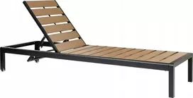 Beliani Deckchair sodo NARDO Extendable Metal Ruda/ juoda