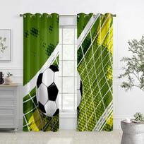 Green Rhine Field Football Curtains, Home Curtains, 2 Panel, Kids Room, Living Room, Bedroom, Balcony Decor W50X130H(CM)X2PCS&Grommet Top