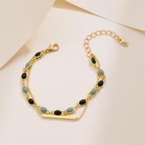 French Retro Pebble Bracelet - Women's Simple Ins Style Design Bangle