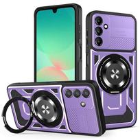 For Samsung Galaxy A56 Case Luxury Armor Wireless Charge Magsafe Case For Galaxy A56 A 56 GalaxyA56 Magnetic Ring Bumper Cover For Galaxy A56 violetinė