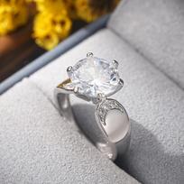 Big Promotion Female Rings Solid  Sterling Silver Round Zircon Rings for Wedding Engagement Rings for Lovers  Gift 6