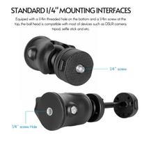 360 degrees  Rotatable Panorama Tripod Head Camera Mount Adapter  head 10Kg Load Capacity with   Phone   Tripod Accessories gray