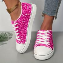Moteriški Rožinės Raudonos Spalvos Madingi Blizgučių Nėriniais Surišami Apvaliapirštukai Size 36 tamsiai rausva spalva
