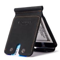 Genuine Leather Money Clip Wallet For Men Rfid Card Holder Slim Thin Male Bank Note Bag Small Short Bifold Purse Vintage Design