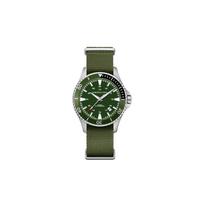 Hamilton Khaki Navy Series Automatic Mechanical Movement Scuba Green Diving Sports Watch 40mm Green Dial Stainless Steel Case NATO Strap H82375961 Regular Watch Box,Green Dial