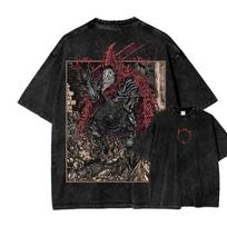 Anime Lovers Bestselling Dark Souls Washed T-Shirt Soft Loose Couple Style Personalized Street Apparel for Women Men S black