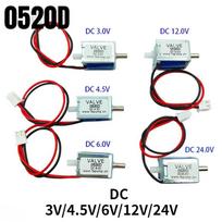 1pc 0520D Mini Electric Solenoid Valve DC3V/4.5V/6V/12V/24V N/C Normally Closed Air Gas Vent Valve DC 3V