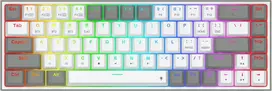 Klaviatūra žaidimams Redragon Castor Pro K631RGB-PRO-WG Redragon Mechaninė Raudona Switches belaidė mechaninė su pašvietimu balta ir-pilka