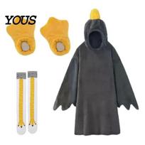Stress-free Downtime Wear 1 Set Goose Blanket Hoodie, Unisex Cartoon Pajamas Set, Oversized Soft Warm Animal-themed Bodysuit with Yellow Beak M pilka