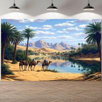 2D plane 1 Moroccan arch and desert oasis suitable for portraits and candy stores 47.2x31.5inch/120*80cm