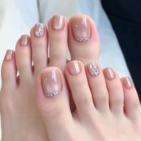 Matte Short Square Press-On Toenails 260Pcs Full Set Natural Fake Toenail Tips for Beginners DIY Nail Art one size