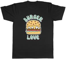 Burger Love Funny Cheeseburger Hamburger Mens T-Shirt Tee Gift Top XL