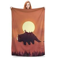Avatar The Last Airbender Appa Plush Throw Blanket Flannel Warm Bedspread For Bedroom Adult Kids Birthday Gift Home Textile 80x120cm(31x47inch)