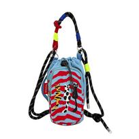 Dopamine Style Water Bottle Bag Lightweight Hands-Free Thermal Mugs Carrier Bag Creative Cartoon Nylon Shoulder Bag Travel mėlyna