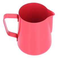 600ml Capacity Frothing Pitcher Pointed Spout Stainless Steel Coffee Frothing Jug Colorful Milk Frothing Pitcher Latte Art raudona