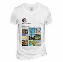 T-Shirt Homme Col V Salvador Dali Réseaux Sociaux Peinture Peintre Surrealisme S white