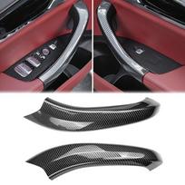 2 vnt. Automobilio salono durų rankenų apvadai, anglies pluošto stiliaus, tinka BMW X3 G01/X4 G02 2018-2023 2PCS black