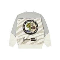 Palace SS21 x AMG bendro prekės ženklo techninė įgula su obels logotipu ir tigro rašto spalvų blokų džemperis unisex džemperis baltas smėlio spalvos P20AMGCS002 M
