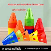 Windproof Roller Skating Slalom Cones geltona