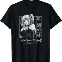 Death Note Misa Kanji Frame T-Shirt Print Creativity Novelty Male Women Short Sleeve Fashion O-Neck Short Sleeves Shirts XXXXXL juoda