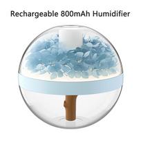 Eternal Flower Humidifier Atmosphere Light Dual-USB Battery Charger Mini Home Creative Festival Gift Artificial Flower Diffuser mėlyna