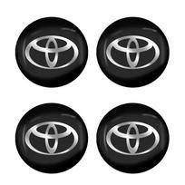 4 vnt. 56 mm automobilio ratų lipdukai Centrinis ratlankio dangtelis Automobilio emblema Ženklelis Lipdukas Toyota Corolla Yaris Aygo Prius CHR Camry Auris Avensis black