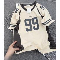 Vyriški ir moteriški marškinėliai be rankovių Numeris 99 Korėjietiško stiliaus Medvilninė apykaklė Laisva forma Unisex Super gražus Trend M smėlis