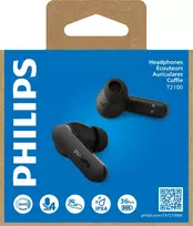 Tikros belaidės ausinės Philips, juodos
