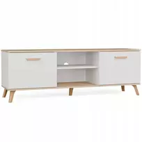 Laikiklis Vasagle Szafka RTV OLYMPO 150 balta dąb ARTISAN 150 CM Staliukas Pod TV Televizorius (M-MP-RT-OLP-150-BIA-ART)
