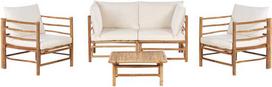 Lauko baldų komplektas Beliani Rinkinys bambukinė sofa 4-vietė balta CERRETO (462156 Bel)