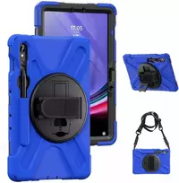 Dėklas na tablet 4kom.pl Armor su laikikliu do Galaxy Tab S9/ S9 FE/ S10 FE SM-X710/X716B/X510, tamsiai mėlyna