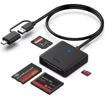 BENFEI kortelių skaitytuvas 4 viename USB-C USB-A 3.0, skirtas SD, Micro SD, MS CF, juodas
