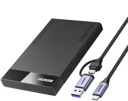 BENFEI SSD disko korpusas 2,5 colio SATA SSD USB-C USB-A su UASP SATA III palaikymu, juodas