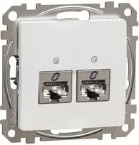 Kompiuterinis lizdas 2×RJ45 Schneider Electric Sedna Design SDD111462S (Cat6, STP, baltas)