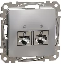 Kompiuterinis lizdas 2xRJ45 STP Schneider Sedna SDD113462S (aliuminis)