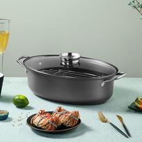 Chui Da Huang Oval Non-stick Multi-cooker with Steamer Rack