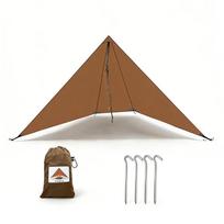 210g 20D Nylon Ultralight Camping Stove Windbreak Wind Screen Shield Fire Retardant No Poles Ropes Windproof Privacy Windscreen chaki