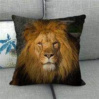 Feline Animals: Tigers, Wolves Digital Printing Short Plush Pillow Covers For Car Sofa Office Cushion Cover Home Goods Peach skin 18*18(CM)-1Pcs