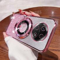 Magic7lite Luxury Glitter Plating Holder Silicone Case For Huawei Honor Magic 7 5 6 Magic6 Magic7 Lite X9c X9b X9a Stand Cover For Magic 7 Lite