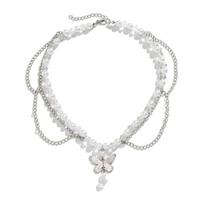 Strawberry Necklace Imitation Pearl Choker Bohemia Layer Crystal Clavicle Chain Delicate Sweet Necklace for Women Girl